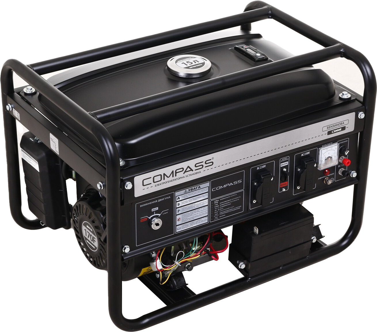 Електрогенераторна установка Compass 2,8 кВт / 3 кВт C3000E бензин